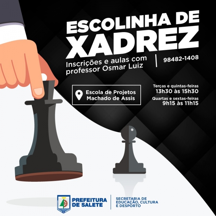 Curso de Xadrez para crianças e adolescentes está com inscrições abertas